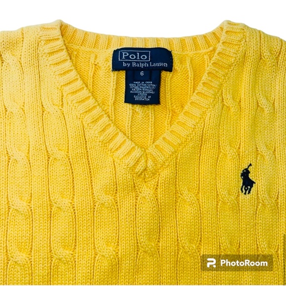 POLO RALPH LAUREN KIDS YELLOW KNOTTED VEST SIZE 6 - Picture 4 of 4